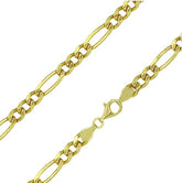Stellari Sterling Silver with 18K Gold Plating Chain 5.5MM Figaro 24"